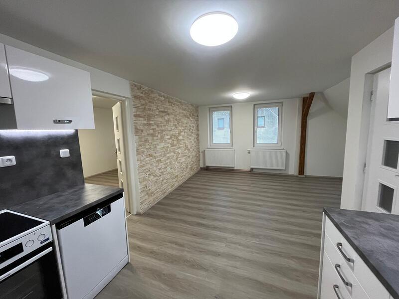 Pronájem bytu 2+kk po rekonstrukci, se zahradou ve Vesci, ul. U Družiny